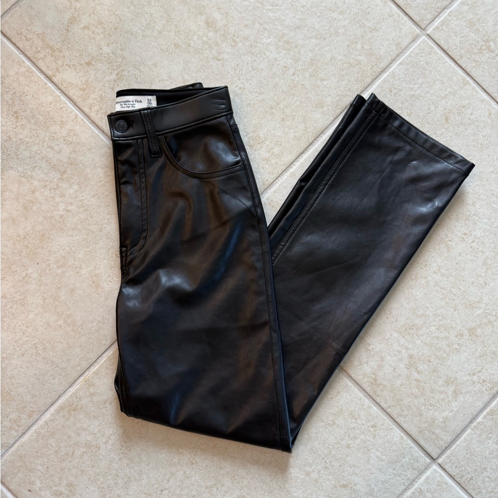 Abercrombie straight leather pants